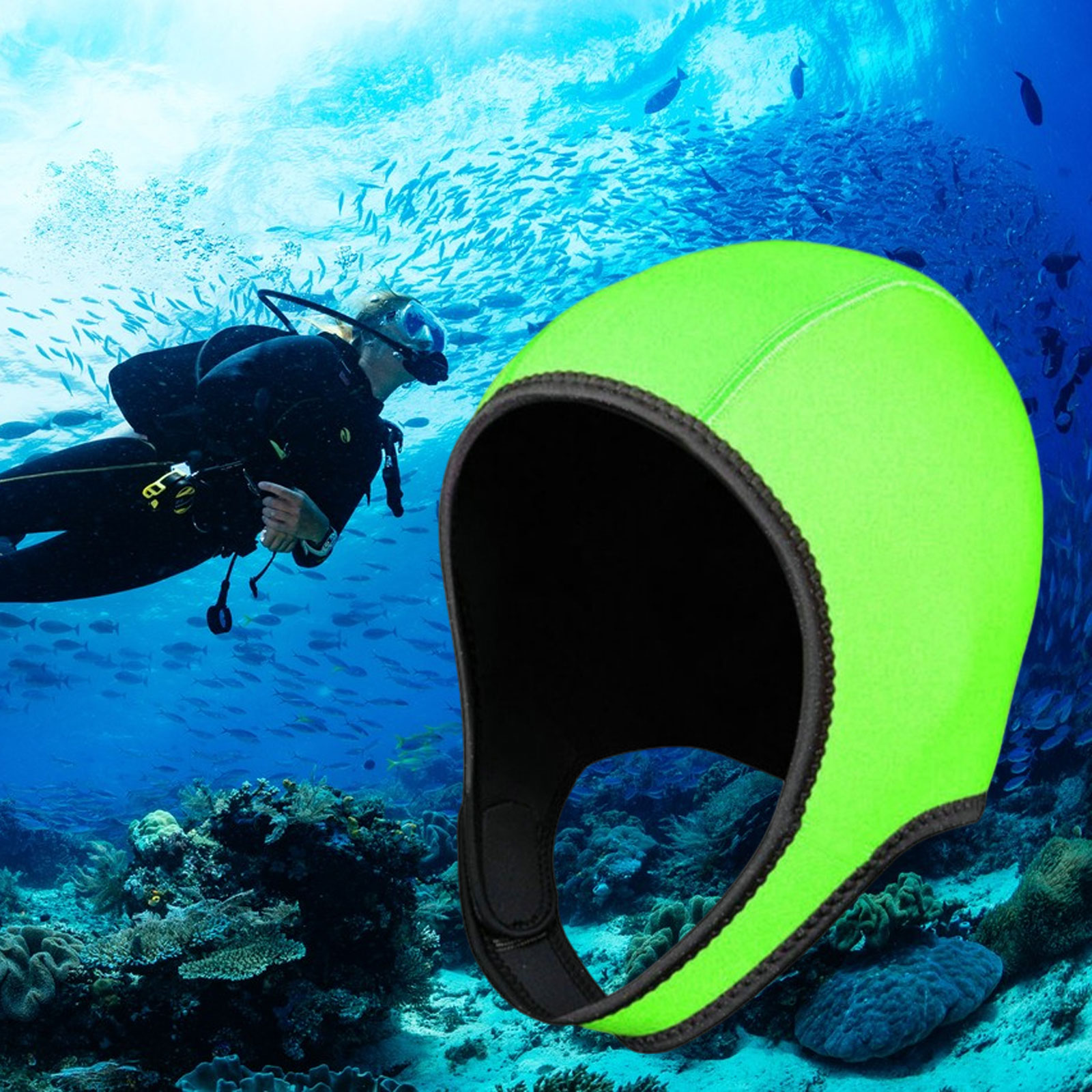 Scuba Dive Hood Swimming Cap 3 - đánh giá và giá Aquatic Sports Cap