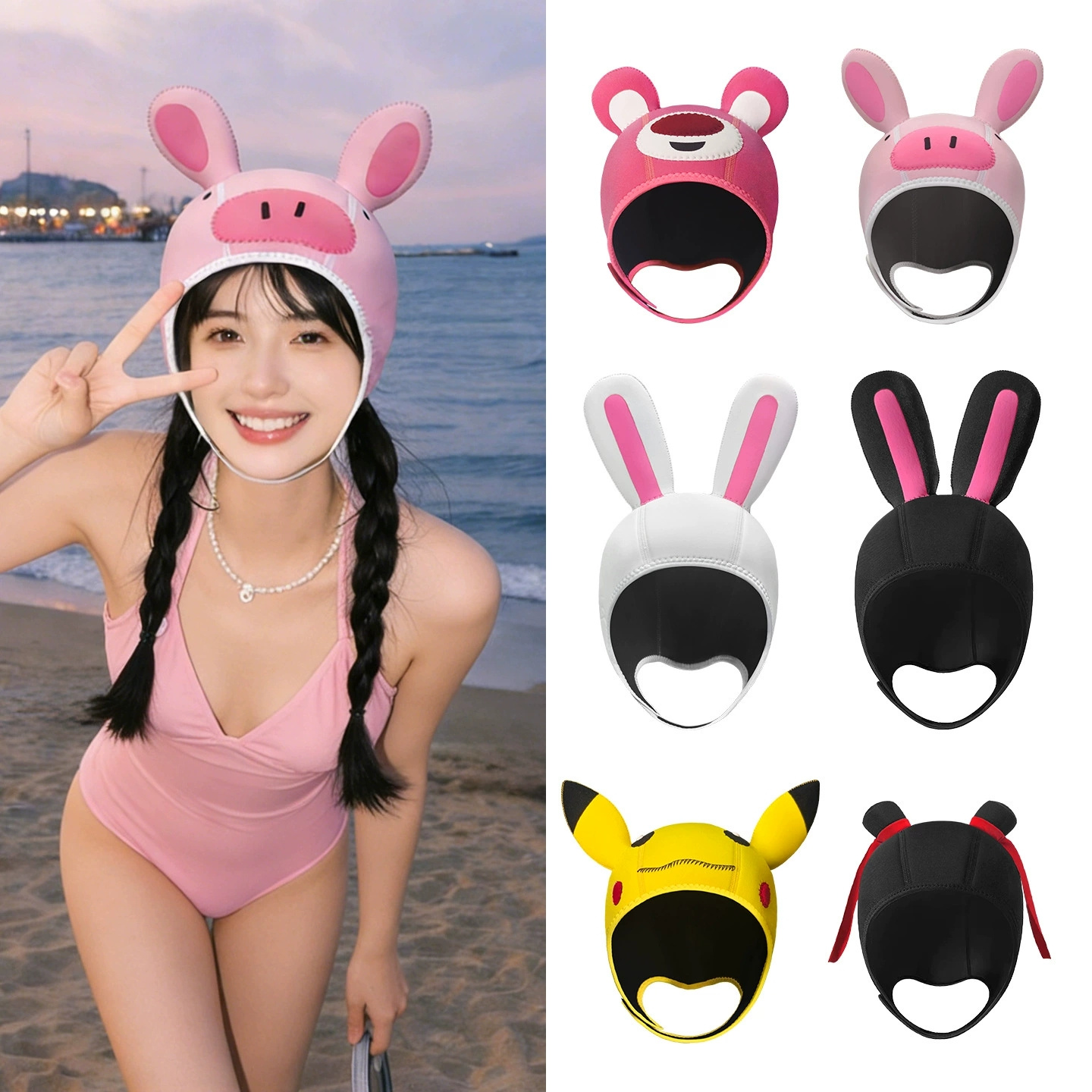 3mm Neoprene Cute Cartoon Ther - đánh giá và giá Aquatic Sports Cap