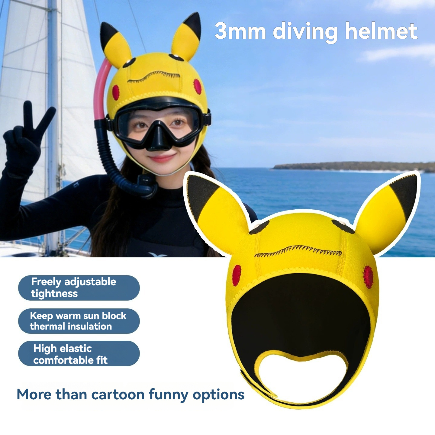 3mm Neoprene Cute Cartoon Ther - đánh giá và giá Aquatic Sports Cap